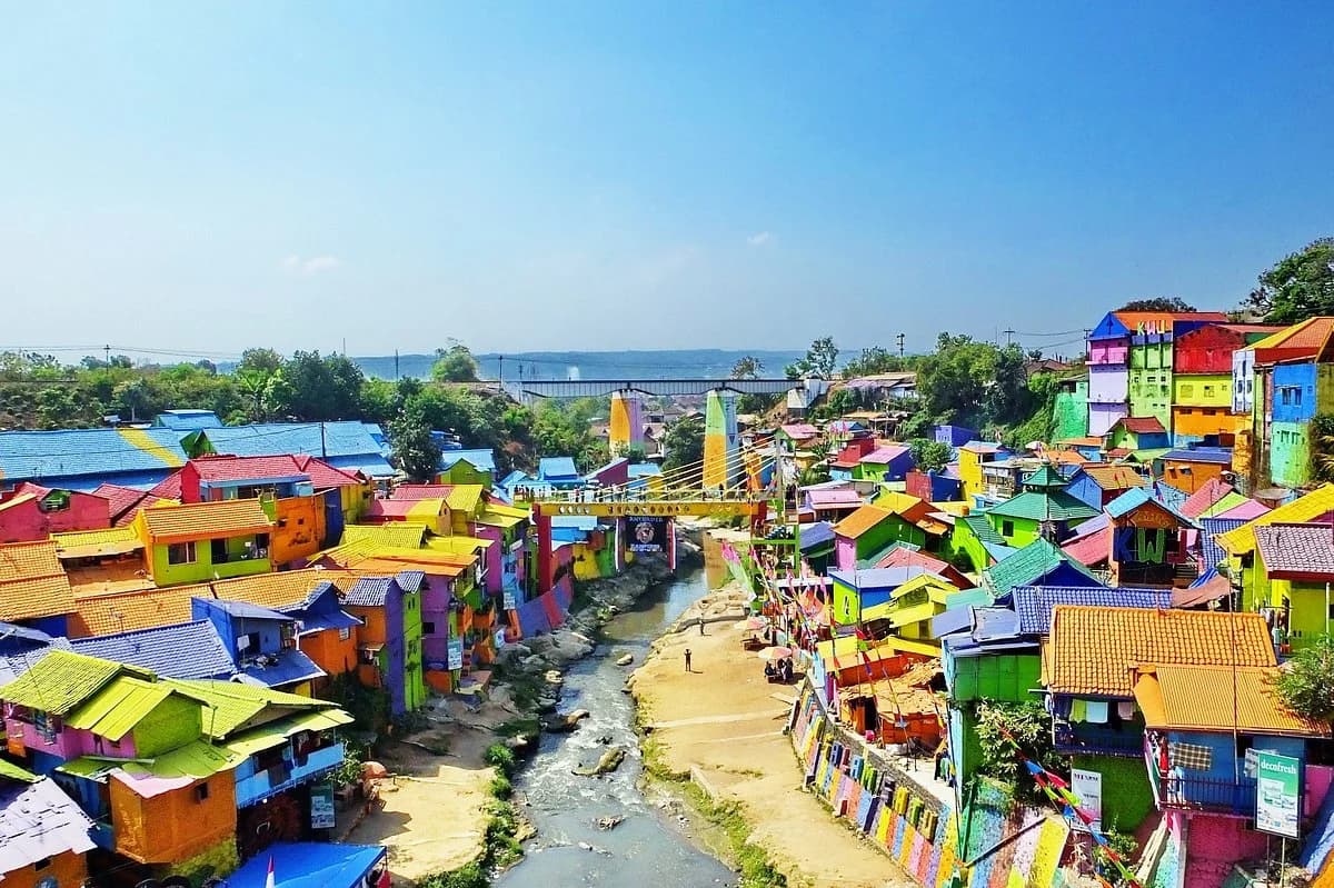 Foto pemandangan Kampung Warna-Warni Jodipan, destinasi wisata Malang